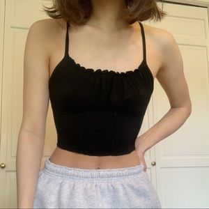 Black Ruched Bust Cami NWOT (Unif Becca dupe)